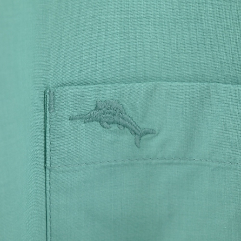 Tommy Bahama IslandZone Mens XL Seafoam Green Pima Cotton Resort Shirt Luxe EUC - Picture 6 of 16